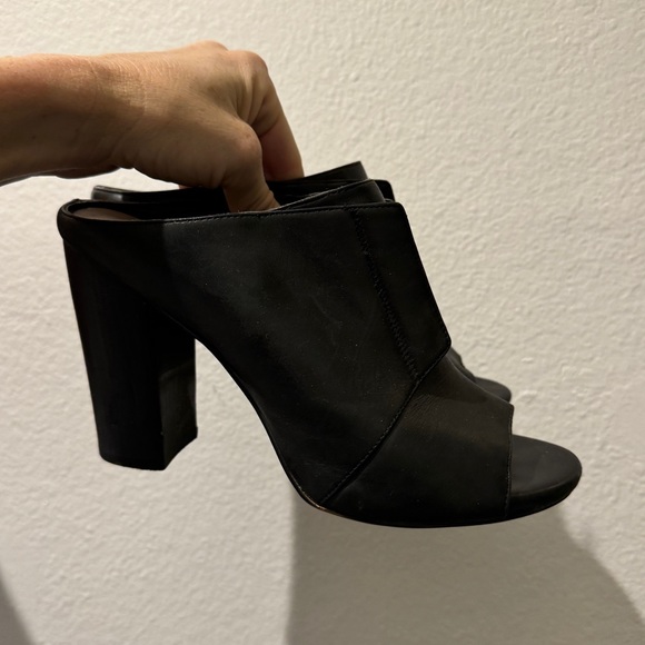 Neiman Marcus Black Leather Heels - Picture 2 of 5